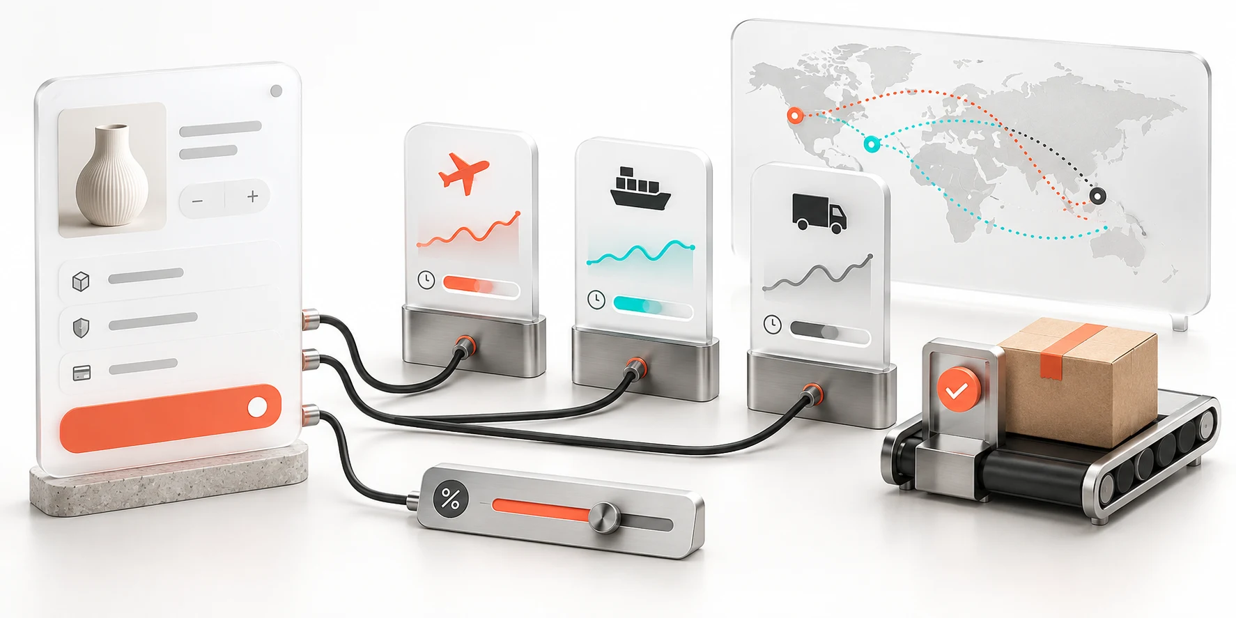 Illustration du calcul de livraison connecté aux transporteurs